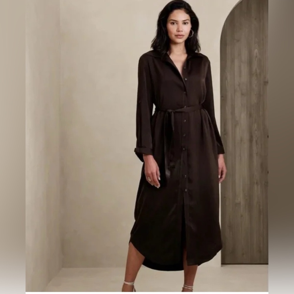Banana Republic black  Shirt Midi Dress